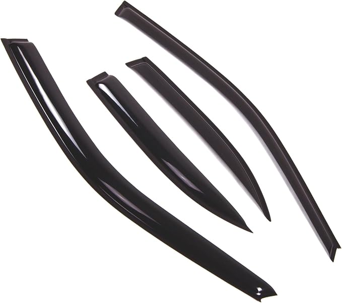 WD2-484 Dark Smoke 4 Pcs Set Window Visor (Outside Mount) Deflector Rain Guard Compatible with 1995-1999 Nissan Sentra