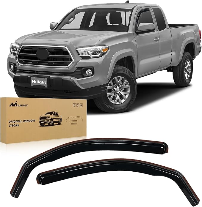 Side Window Deflectors for Toyota Tacoma Access Cab/Tacoma Double Cab 2016-2023 Window Visors Rain Guards, Vent Shade for Fresh Air, Rain & Snow Protection, Wind Noise Reduction-2PCS