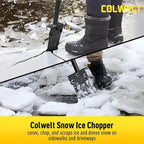 Metal Snow Shovel 58’’, Heavy Duty Ice Scraper for Driveway, Snow Ice Chopper Shoveling Tool with Thickened Blade, Ice Shovel for Sidewalk Ice Removal, Flat Shovel Floor Cleaning Scraper
