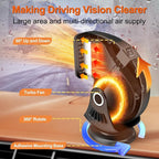 Car Heater,12V 150W Portable Heaters for Car,Plugs into Cigarette Lighter,360° Adjustable Fast Heating Auto Car Window Defroster Windshield Defogger,2 in 1 Heating & Cooling Automobile Heater(Black)