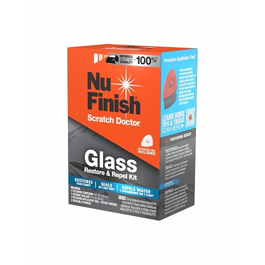 Glass Restore & Repel Kit, Two Step Regimen for Car Windshield, Includes Polishing Compound, Ceramic Sealant, Precision Applicator Tool, and 2 Reusable Sponges