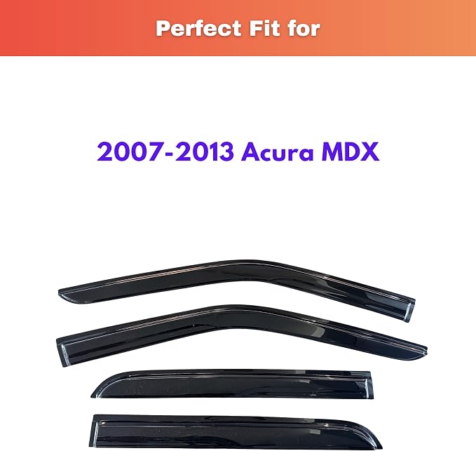 KPY Rain Guards Fit for 2007-2013 Acura MDX, Out-Channel Window Visors Vent Wind Deflectors 4PC, Car Accessories for 07-13 Acura MDX