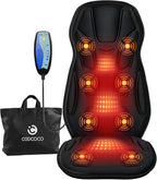 8 Motors Massage Seat Cushion, Upgraded 2X Larger Heating Back Massager with Heat, 5 Modes & Auto Off Back Massage Chair Pad for Home Office Use, for Women Men Dad Mom