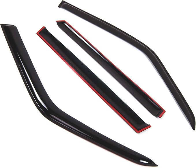 WD2-821 Dark Smoke 4 Pcs Set Window Visor (Outside Mount) Deflector Rain Guard Compatible with 1995-2002 Land Range Rover