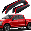 2015-2020 in-Channel Rain Guards Window Visors for Truck Ford F-150 SuperCrew/Crew Cab, Inside Front Rear Window Vent Deflectors Sun Shade Wind Visor Car Accessories, Dark Smoke