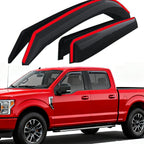 2015-2020 in-Channel Rain Guards Window Visors for Truck Ford F-150 SuperCrew/Crew Cab, Inside Front Rear Window Vent Deflectors Sun Shade Wind Visor Car Accessories, Dark Smoke