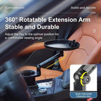 9" Car Cup Holder Tray, Detachable Food Tray Table for Road Trip | Fits Yeti & Hydro Flask, 360° Adjustable, Universal Cup Holder Expander, ABS Build, Phone Slot, Easy Install