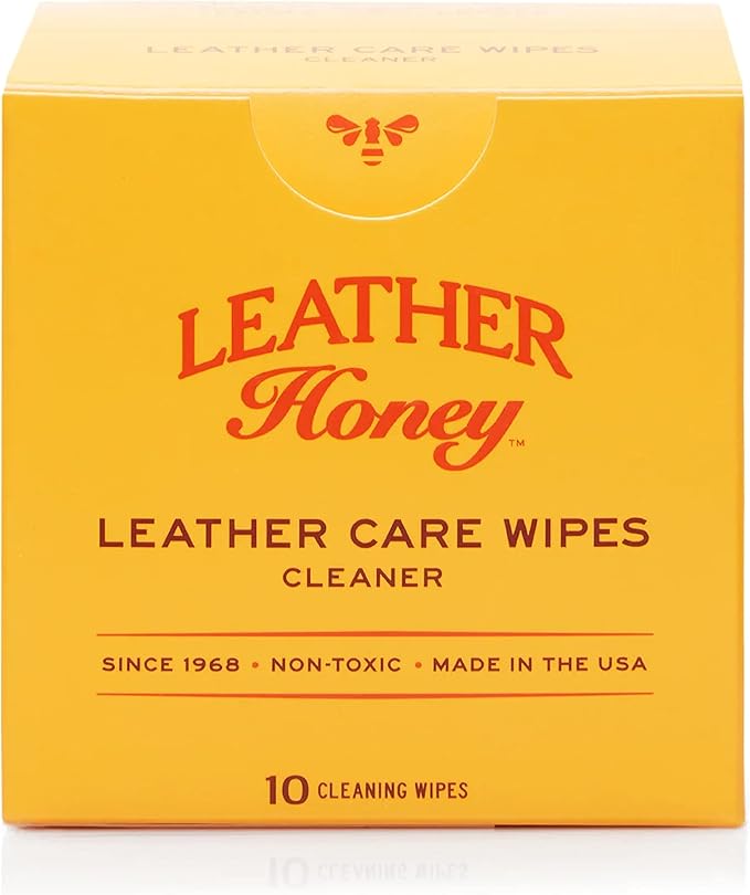 Cleaner Wipes: Clean Leather On-The-Go. 10 Cleaning Wipes for Leather, Faux & Vinyl: Any Color of Couches, Car Seats, Purses, Shoes & Bags. Made in the USA, Non-toxic & Ready-to-Use