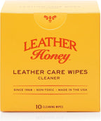 Cleaner Wipes: Clean Leather On-The-Go. 10 Cleaning Wipes for Leather, Faux & Vinyl: Any Color of Couches, Car Seats, Purses, Shoes & Bags. Made in the USA, Non-toxic & Ready-to-Use