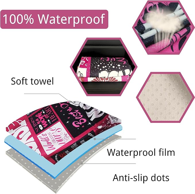 Waterproof Car Seat Cover for Front Seats, Protector for Cars SUVs Trucks, Sweat Towel Seat Covers Bucket for Gym,Workout,Beach,Hiking,Running (Nurse Gift, 1PC)