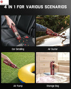 Fanttik Slim V10 APEX Cordless Car Vacuum, 4-in-1 Portable Mini Handheld Vac, 19kPa Suction Power, Upgraded Smart Digital Display, 2 Suction Modes for Small Jobs, Car, Office Desk, Keyboards (Red)