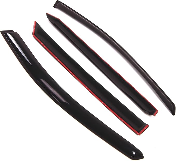 WD2-282 Dark Smoke 4 Pcs Set Window Visor (Outside Mount) Deflector Rain Guard Compatible with 2007-2012 Kia Rondo