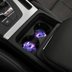 Butterfly Purple Steering Wheel Cover - Purple Butterfly Steering Wheel Cover Anti-Slip Breathable 15 Inch Universal 2 Pcs Car Interior Cup Holder Pad for Men Women