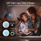 8000mAh Portable Stroller Fan, 27H Ultra-long Battery Life Detachable 4 Speed 360°Rotate LED Night Light with 2 Modes, USB Rechargeable Handheld Cooling Fan for Travel/Car Seat/Bedroom