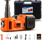 Car Jack Electric Hydraulic Jack 5Ton 155-450mm LCD Display 3in1 Lift Inflator LED Light 12V Portable Outdoor Home Emergency Tire Change Roadside Rescue Tool for Sedan SUV Truck