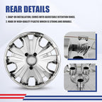 4Pcs 16 2014-2023 Wheel Hubcaps Rim Cover Fits for Ford Transit Connect | Steel ABS+PC Material Snap-On Installation inch Car ReplacementChrome
