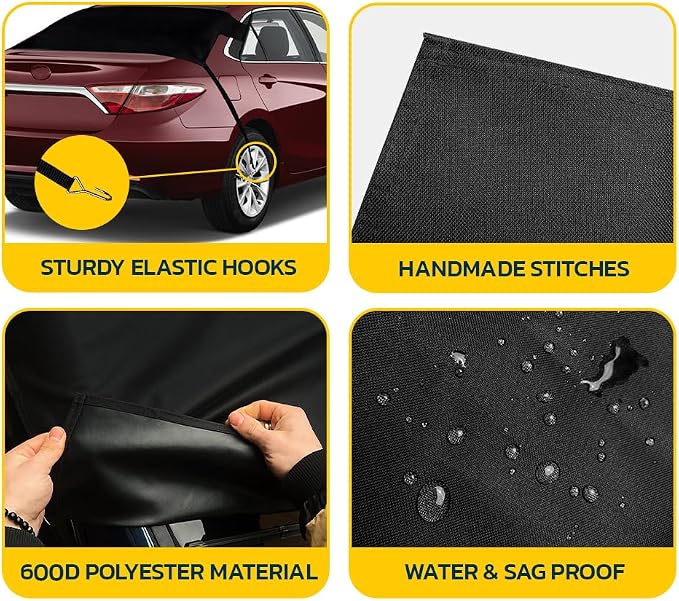 Seal Skin Covers Windshield Cover for Ice and Snow, All Weather Waterproof Snow Cover for car, Winter Accessories for Sedan, SUV & Trucks (43" x 65")