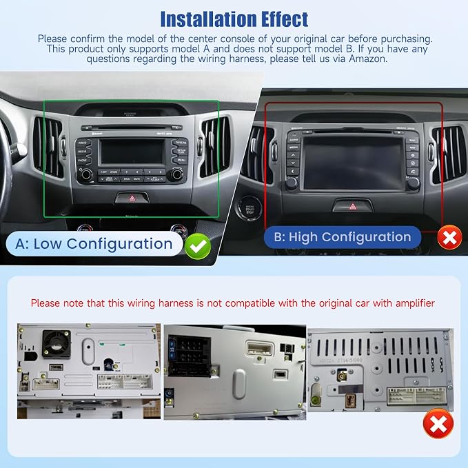 [4G+128G] Android 15 Car Radio for Kia Sportage 2010-2016 Car Stereo with Wireless Carplay/Android Auto, 9 Inch HD Touchscreen with GPS Bluetooth WiFi FM/RDS EQ SWC Backup Camera MIC