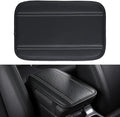 Car Center Console Cover, Upgraded Leather Car Armrest Cushion, Universal Waterproof Cushion Pad, Non-Slip Car Interior Accessories, Fits Most Sedans SUVs Trucks (Black-Slivery)