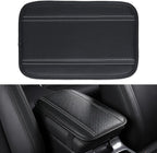 Car Center Console Cover, Upgraded Leather Car Armrest Cushion, Universal Waterproof Cushion Pad, Non-Slip Car Interior Accessories, Fits Most Sedans SUVs Trucks (Black-Slivery)