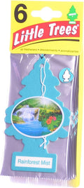 Cardboard Hanging Car, Home & Office Air Freshener, Rainforest Mist (Pack of 6)