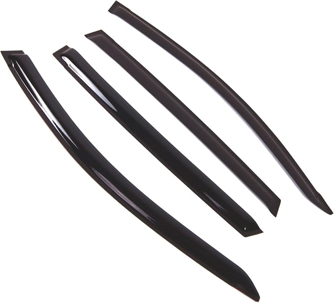 WD2-741 Dark Smoke 4 Pcs Set Window Visor (Outside Mount) Deflector Rain Guard Compatible with 2013-2016 Toyota RAV4