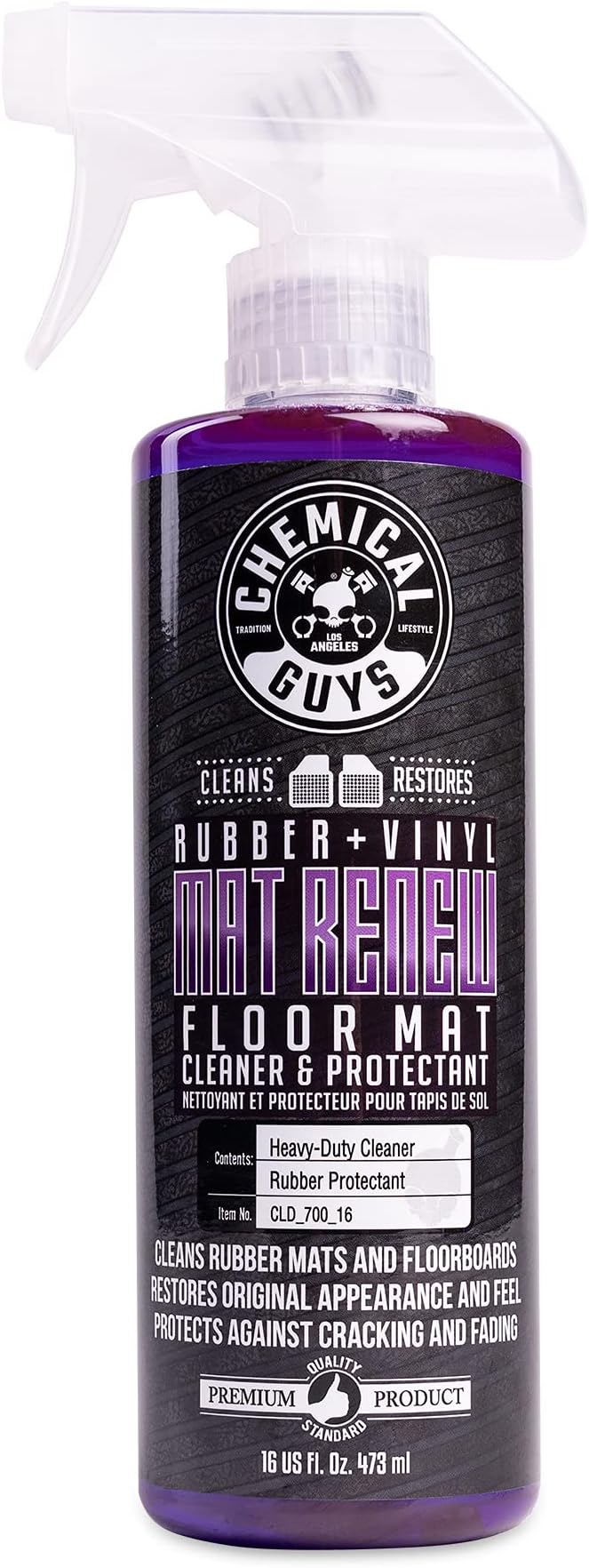 Mat Renew Rubber and Vinyl Car Floor Mat Cleaner & Protectant - Cleans & Restores Rubber Liners, Running Boards, Safe for Cars, Trucks, SUVs, and More - 16 oz