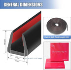 Rubber Edge Trim, Flexible Baby Proof Edge Protector, 5/16"(8.0mm) U Channel Edge Trim, Self-Adhesive Edge Guards for Plywood, Glass, Flexi-Glass, 20Ft, Black