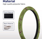 Olive Green Cat Quote Steering Wheel Cover, Polyester Car Wheel Grip, Universal 15 Inch for Cars SUVs Trucks
