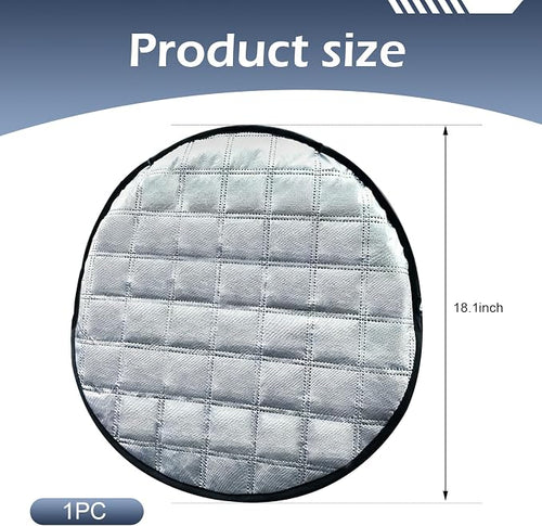 1 PC Steering Wheel Sunshade Cover, 16.93" Slip-on Steering Wheel Heat Shield Protector, Foldable Portable Anti-Scalding Cooling Driving Handle Sun Cover, Universal for Most Cars (Silver)