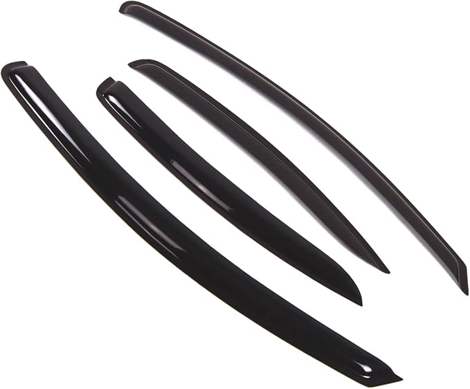 WD2-322 Dark Smoke 4 Pcs Set Window Visor (Outside Mount) Deflector Rain Guard Compatible with 2004-2008 Mitsubishi Galant Sedan