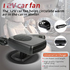 Car Fan and Heater 2 in 1, 200W 12V Air Conditioners for Car,Portable Fan for Vehicle Rotatable Defroster Demister Cooling Fans for SUV,RV