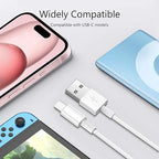 2 Pack 10ft Long USB A to USB C Cable for Airpods 4 Pro 2nd, iPhone 16e 17 Air 16 15/16 15 Pro Max 15 Plus Car Carplay Data Cord, iPad USB C Cables 10th Mini 6th Gen,MacBook,Samsung Charger Charging