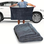 1200GSM Microfiber Car Drying Towel, Double-Twist Loop, Ultra-Absorbent, Quick-Dry, Lint- & Streak-Free, Scratch-Safe, for Car Wash & Detailing (1 Pack) (Dark Grey, 24" x 36")