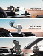 Wireless Car Charger, Phone Holders for Your Car, 15W Auto Clamping Phone Mount Car Accessories for iPhone 16 15 14 13 12 Mini Pro Max, Samsung Galaxy S24 Ultra S23 S22+ Note 20, etc - Silver