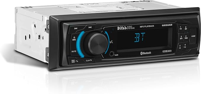 625UAB Single DIN Car Stereo with Bluetooth - No CD DVD Player, AM/FM Radio Receiver, Aux Input, USB