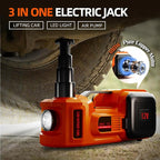 Car Jack Electric Hydraulic Jack Kit 5Ton 155-450mm LCD Display Lift Inflator LED Light Impact Wrench 12V Portable Outdoor Home Emergency Tire Change Roadside Rescue Set