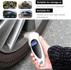 Digital Tire Pressure Gauge, 150PSI 4 Settings High Accuracy Tire Gauge with Backlit LCD and Non-Slip Grip, Easy to Read Air Pressure Gauge for Cars, Trucks and Bicycles (Silver)