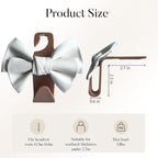 2 Pack Car Purse Hooks, Cute Bow Car Seat Headrest Hook Hanger for Purses and Bags, Space-Saving Car Accessory (White brown)