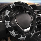 Elastic Sea Turtle Car Steering Wheel Cover Protector Upgrade Thicken,Mandala Black,Anti Slip Stretchy Soft Car Accessories Interior Decor for Diverse Cars Truck SUV for Men Women Universal 15 Inch