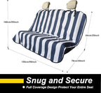 Back Seat Cover for Car Trucks Van SUV Jeep,Waterproof Rear Bench Towel Seat Covers for Dogs and Kids,Automotive Backseat Protector (Blue Stripe)