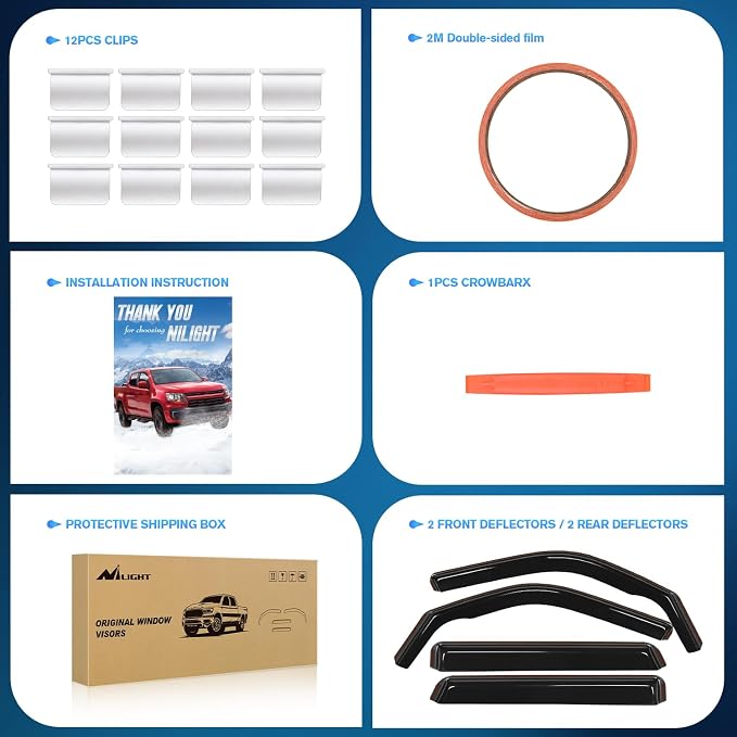 in Channel Rain Guards for Ford Bronco Sport 2021 2022 2023 2024 2025 Side Window Deflectors Vent Visors, Smoke Tint, Car Window Shade for Rain/Snow, Reduce Wind Noise, Car Wash Safe, 4PCS