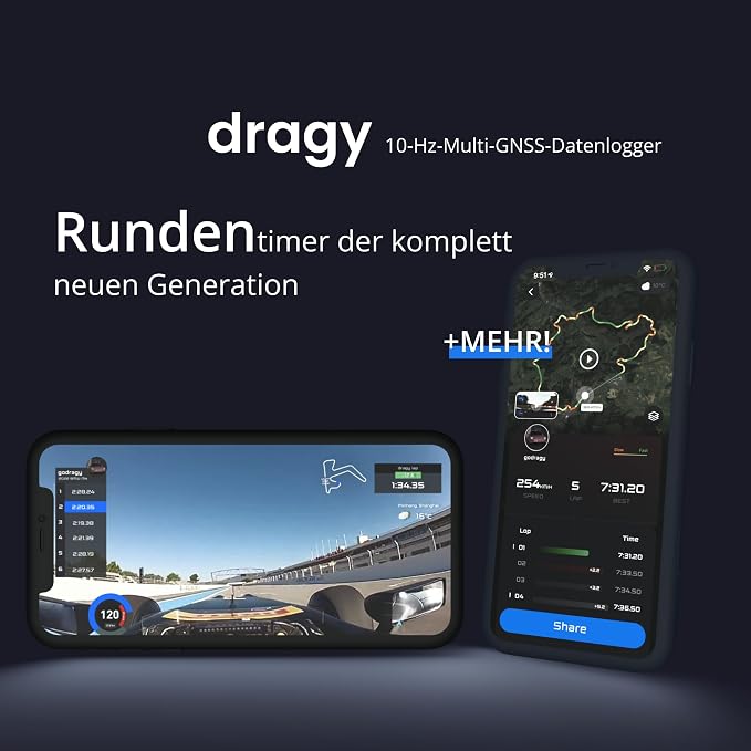 New GPS Based Performance Meter, up to 25Hz GPS Laptimer, Upgraded UBLOX 10th Gen High Performance GPS Module, Trusted by Million Users, USB-C Charging Port (DRG70-C)