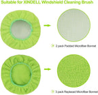 XINDELL Glass Cleaning Combo – 22" Portable Window Cleaner Tool with Ergonomic Handle & Microfiber Pad + 5-Pack Replacement Square Pads for Car Interior/Exterior Glass & Home Windows, Streak-Free Clea