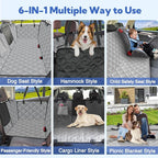 Heavy Duty Dog Car Seat Cover, 100% Waterproof & Scratch-Proof Backseat Protector with Mesh Window – Non-Slip Hammock for Cars Trucks SUVs, Keep Seats Clean & Dog Comfortable