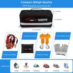 Car Roadside Emergency Kit, Vehicle Truck Safety Road Side Assistance Kits Auto Accessory, with Jumper Cables, Portable Air Compressor, etc