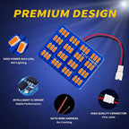 Car Interior LED Lights Accessories with 194 168 T10 / BA9S / DE3175 6418 211-2 578 Festoon Adapters, 48-SMD Panel Lamps for Dome Map Door Trunk Courtesy License Plate Lights (Amber Yellow)