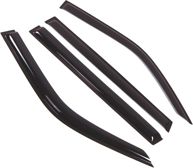 WD2-327RM Dark Smoke 4 Pcs Set Window Visor (Outside Mount) Deflector Rain Guard Compatible with 1996-2007 Mitsubishi Montero Sport