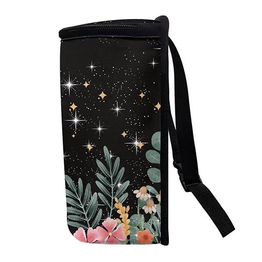 Dragonfly Flower Moon Print Car Trash Can with Lid, Leak Proof Auto Trash Bag Hanging Vehicle Garbage Can Multipurpose Storage Container for Back Seat Road Trip