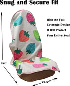 Car Seat Cover Protector Front Seats,for Gym Workout,Running,Swimming,Beach and Hiking,Waterproof Sweat Towel Bucket Seat Covers for Cars SUV Trucks (Strawberry, 1Pcs)